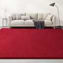 Large Area Rugs for Living Room Bedroom, 7x10 Feet Burgundy Red Rug, Minimalist Modern Shag Rug, Soft Thick Memory Foam Indoor Carpet, Non-Slip Washable Rug for Boys Girls Dorm Nursery Room Home Decor
