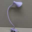 BOHON Desk Lamp with Clamp, 10W 38 LED Clip on Light, 5 Color 10 Brightness Auto Off Timer, Flexible Gooseneck Clip Lamp, Desk Lights for Office Home Bed Bedside Reading, Lilac Purple