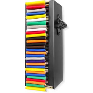 CRAKTH Metal Can Cooler Holder with Bottle Opener Wall Mount Compatible with Standard Can Cooler, Beer Sleeves Organizer and Dispenser, 12", Gifts for Dad