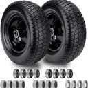 2 Pcs 11x4.00-5 Flat Free Lawn Mower Tire and Wheel, for Zero Turn Mower