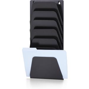 Officemate Wall File Holder, Letter/Legal, 7 Pockets, Black (21505)