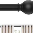 Black Curtain Rods for Windows 88 " Decorative Drapery Rod Adjustable by Splicing