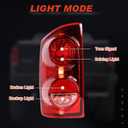 Tail Light Assembly Compatible With 2007 2008 2009 Dodge Ram 1500 2500 3500 Driver and Passenger Side Taillight Replace 55277303AC 5277302AC