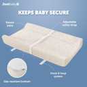Jool Baby Serenity Soft Changing Pad + Washable Cover, Non-Slip - Fits Standard Changing Tables & Dressers (Wave Pattern, Oatmilk)