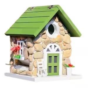 Masterpiece Bluebird House for Outside - Solid Cedar Wood Bird House Bird Feeder for Outdoor - Stainless Hardware - 2 Optional Hole Size 1.5" /1.25" - Garden Center Piece 
