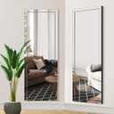Syndra 65x24 Beveled Edge Full Length Mirror, Frameless Wall-Mounted & Glass Frame Mirror, Large Rectangle Full Body Mirrors for Bedroom, Living Room, Bathroom, Entryway(Vertical or Horizontal)