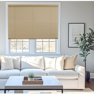 CHICOLOGY Mini Blinds for Indoor Windows – 34"W x 48"H, Cappuccino Horizontal Vinyl Blinds | Cordless | Easy to Install | Sleek LowProfile Fit for Doors, Offices, Kitchens & Apartments