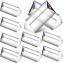 Kanayu 12 Pcs Clear Triangular Prism Optical Glass Triple Prism for Photography Effects Physics Teaching Light Spectrum Optics (2.5 Inch)