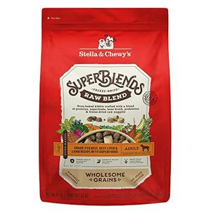 Stella & Chewy's SuperBlends Raw Coated Wholesome Grains Cage-Free Chicken & Duck Recipe with Superfoods, 21 lb. Bag