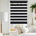 GHV Zebra Blinds for Windows Corded, Gray, 30 in(W) x 64 in(H)