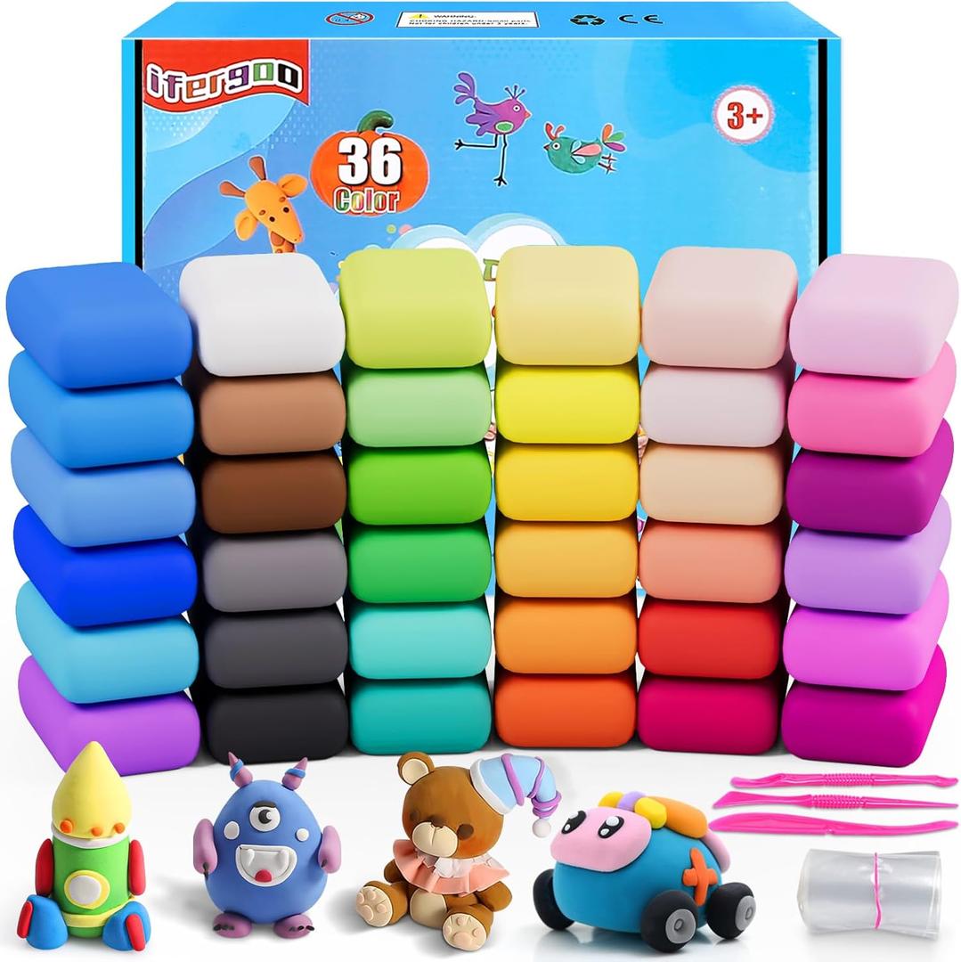 ifergoo Air Dry Clay, 35 Colors Magic Foam DIY Molding Clay for Slime add ins & Slime Supplies, Easy to use, Great Gift for Kids