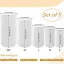 Fivenl 5 Pcs Metal Pleated Cylinder Pedestal Stands for Party, Heavy Duty White Round Cake Pedestal Stand Flower Plant Display Plinth Pillars for Wedding Birthday Event Decor