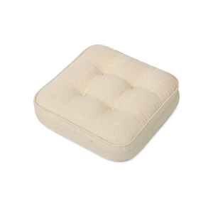 GOFORIT Chair Cushions,Tufted Shredded Memory Foam Chair Pads, Non-Slip Seat Cushions with Removable Cover, 16'' x 16'', Beige