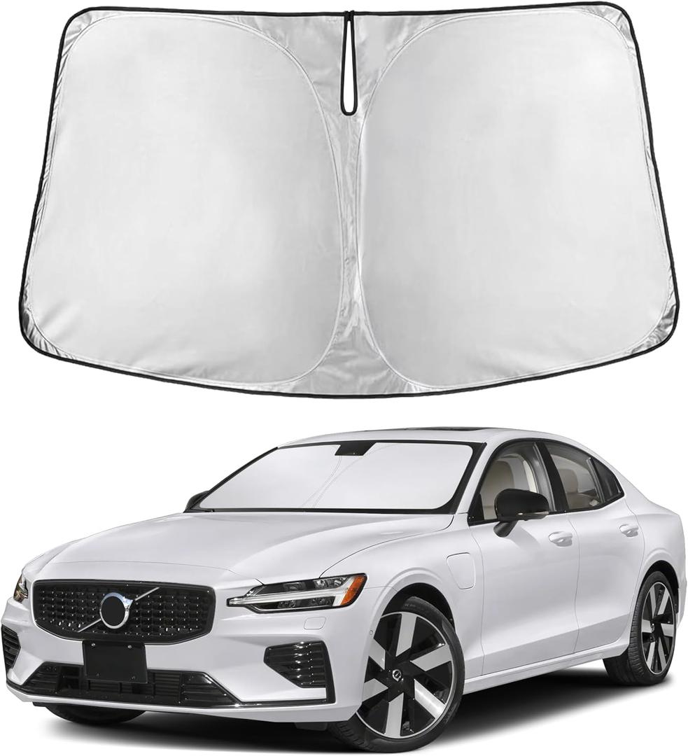 EcoNour Windshield Sunshade Compatible for Volvo S60 2019-2023 2024 2025, Sun Visor for Front Windshield & Window Sun Shade Cover, UV Heat Blocker & Protector, Car Accessories