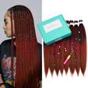 T1B/530/350# Pre Stretched Braiding Hair 20 Inch 8 Packs Long Braiding Hair Pre Stretched Professional Prestretched Braiding Hair Synthetic Crochet Braids (T1B/530/350#, 20 Inch (pack of 8))