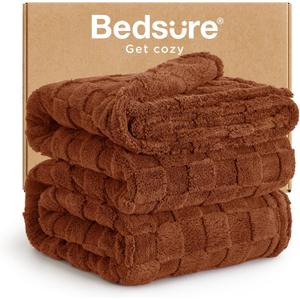 Bedsure GentleSoft Blankets Queen Size for Bed - Super Soft Cozy Blanket for Kids Girls, Large Fuzzy Fleece Throw for Bedroom Decor, Burnt Orange, 90x90 Inches