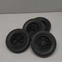 KOHAND 4 Pack 8 Inch Rubber Replacement Tire, Semi-Pneumatic Tire Plastic Wheel with 1/2-Inch Bore Offset Axle for Hand Trucks, Lawnmowers, Utility Carts, Black
