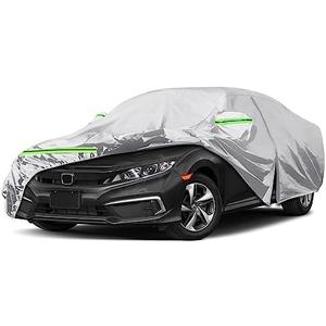 Waterproof Car Cover Custom Fit for 2011-2025 Honda Civic Hatchback, 6 Layers All Weather Car Covers with Zipper Door & Windproof Bands for Sun Snow Rain Dust Protection, Outdoor Indoor