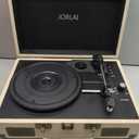 Portable Bluetooth Record Player with USB Playback Rechargeable Battery and Built in Speakers 3 Speed Turntable in Retro Suitcase Design for Home Bedroom or Outdoor Use
