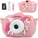 Kids Camera Toddler Toys for Girls, 3-12 Year Old Girl Birthday Gifts Toys, 48MP HD Kids Digital Camera for Kids, 1080P HD Video Toddler Camera Kid Toys Gifts for 3 4 5 6 7 8 9 10 Year Old Girls (Pink)