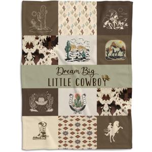 Western Blanket, Western Decor for Nursery Room, Baby Blankets for Boys Girls, Cowboy Baby Blankets, Western Baby Stuff, Soft Warm Lightweight Nursery Bed Blanket for Newborn Toddlers (03, 30x40 in)