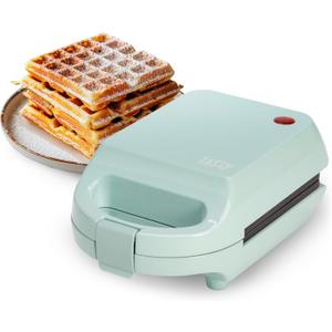 Tasty Mini Nonstick Waffle Maker, Perfect for Individual Waffles, Hash Browns, Brownies and more, Quick Results, Easy Clean Up, 600W, Aqua