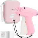 Stitch Gun for Clothing, Mini Sewing Stitch Tagging Gun for Clothes, Stitch Gun Quick Clothing Fixer with 6 Needles, 1000 Black & 1000 White Micro Fasteners & 1 Hard Carrying Case （Pink）