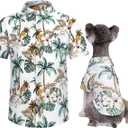 Hawaii Dog Shirt, Pet Summer T-Shirts Dog Style Floral Breathable Cool Clothes Hawaiian Shirts for Small Dogs and Cats Owner and Pet Shirts are Sold Separately, XL - For Pets, White