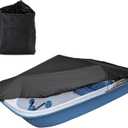 SPORTYOUTH Pedal Boat Cover, Universal Fit 3 or 5 Person Pedal Boat, Water-Resistant Anti-UV Dustproof Protective Covers Integrated with Windproof Buckle Straps - Black