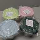 Freshmage 23oz Glass Meal Prep Containers with Lids, Airtight 3-Cup Glass Storage Containers Set, Heat-Resistant BPA-Free for Soup, Leftover, Microwave, Dishwasher, Fridge and Freezer Safe (4 Packs) (Multicolor+Dark Green)