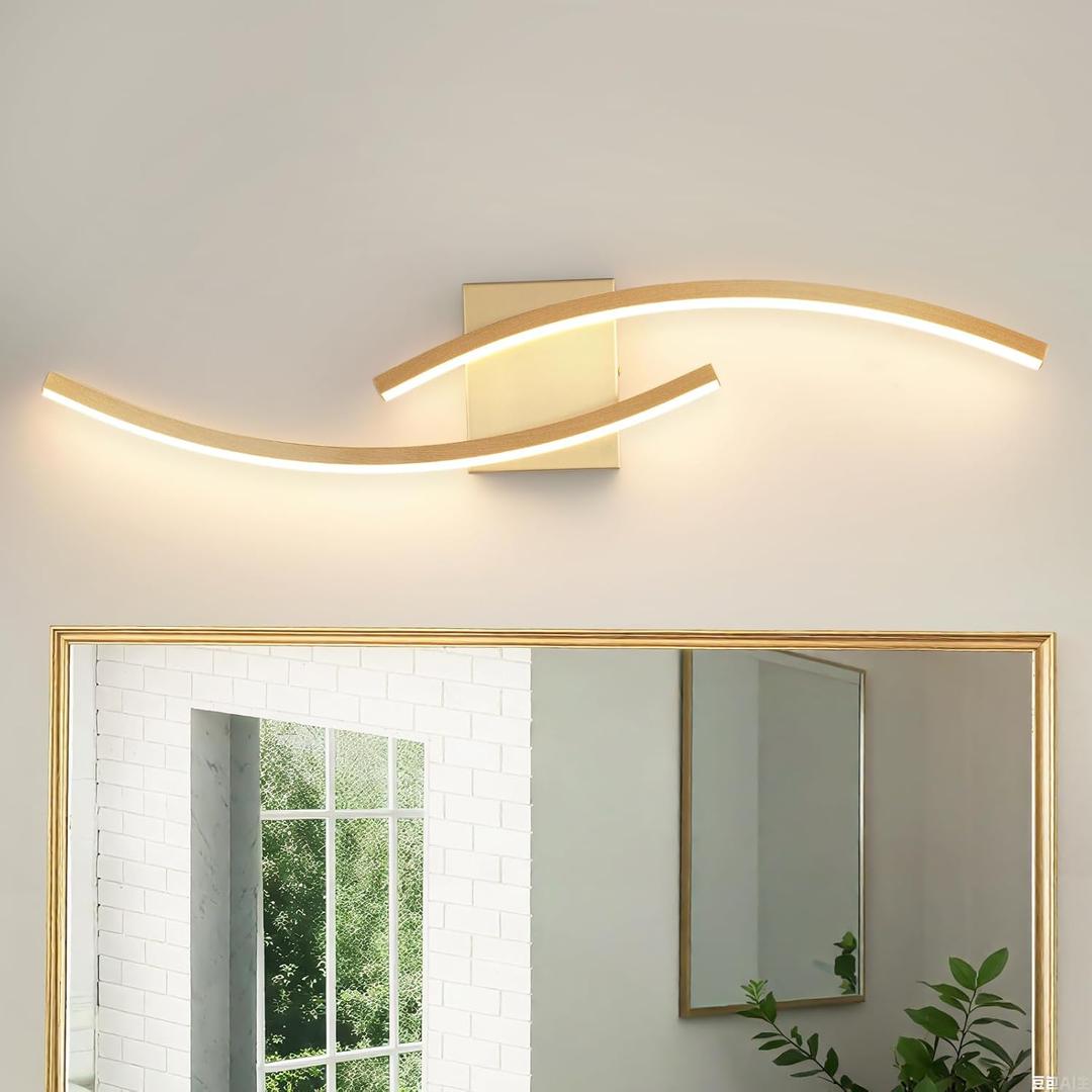 31.5 inch Modern Bathroom Vanity Light Gold Lights Fixtures Dimmable 5CCT Led Bathroom Light Fixture Over Mirror Modern Wall lamp for Cabinet Hallway