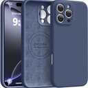 Ktele Magnetic for iPhone 16 Pro Case [Compatible with Magsafe] [Premium Silicone Satin-Smooth Touch] Slim Shockproof Anti-Scratch Microfiber Lining Case, 6.3 inch, Navy Blue