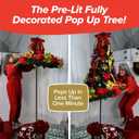 Superstar Santa Pop-Up Christmas Tree, 7FT, Pre-Lit w/ 200 LED Lights, AS SEEN ON TV, Santa Projects North Star, Opens Instantly, Fully Decorated, 7 Colors, 32 Modes w/Remote, Stores Flat