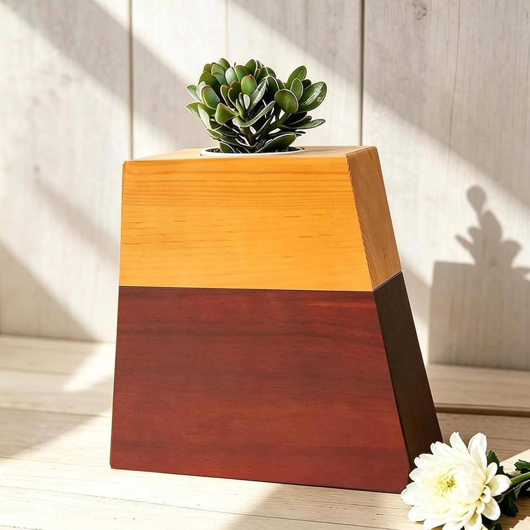 Plant Urn for Human Ashes Adult Handcrafted Plant Memorial Urn with Ceramic Pot, Magnetic Closure & Cotton Ash Bag Decorative Keepsake for Humans or Pets