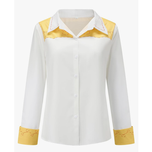 Womens Cowgirl Costume Cosplay Shirts Button Down Halloween Outfits S