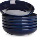Y YHY Pasta Bowls, 30oz Soup Bowls Salad Bowls Large Serving Bowl Porcelain Pasta Plates Wide and Shallow Bowls Set of 6 Microwave Dishwasher Safe, Blue