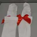 Parma77 Women's Satin Bow Stockings, Thigh High Stockings with Bows Over The Knee Socks, Thigh High Over Knee Stocking, Red