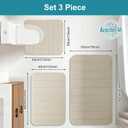 Bathroom Rugs Sets 3 Pieces Thicker Memory Foam Bath Mat with Non Slip Backing, Machine Wash, Dries Quickly, Ultra Soft Beige Bath Carpet with Toilet Rug for Bathroom,Kitchen,Tub