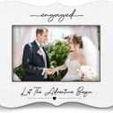 2025 Wedding Frames - Engaged Let The Adventure Begin - For 4 x 6 Horizontal Photo, Minimalist Couple Frames with support, Wedding Gifts For Newlyweds, Newly Married Home Decoration - A05