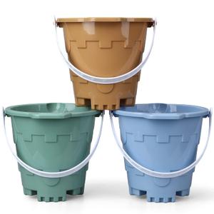 Jumbo Beach Sand Toys Buckets for Kids Adults, Large Castle Bucket Pails Beach Gear Accessories 7" Pails for Sandbox Water Pool Gardening Tool Toy Environmentally ABS Durable Gift Set Bundle Gift