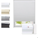 No Drill Cellular Shades for Indoor Windows, Thermal Insulating & Noise Reducing Honeycomb Blinds, Free Stop Cordless Blackout Shades, White,36" W x 80" H