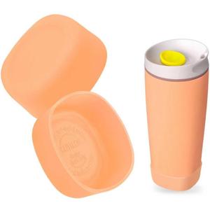 2pcs Silicone Boot for Owala SmoothSip Slider Coffee Tumbler 20oz 12oz, Anti-Slip Sleeve for Travel Coffee Mug, Protective Accessories for Owala BPA Free (Peach Keen)