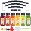 30pcs 6oz Empty Plastic Juice Bottles with Caps Reusable PET Food Grade Drink Bottles with Leak-Proof Tamper Evident Caps Bulk Clear Beverage Containers for Homemade Drinks Smoothie Milk