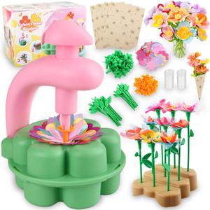Fabric Flower Bouquets Toys, DIY Craft Kits Toys for Kids, Educational Arts & Crafts Toy, Build Your Own Flowers, DIY Creative Activity Christmas Birthday Gift for 4 5 6 7 8+ Year Old Toddler Girls