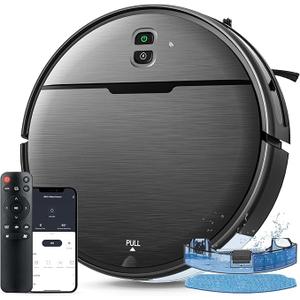 2 in 1 Mopping and Vacuuming Robot, Robot Vacuum and Mop Combo Compatible with WiFi/App, Robotic Vacuum Cleaner Self-Charging, Slim, Ideal for Pet Family, Hard Floor, Hair, Low Pile Carpet