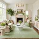 jxgzyy Washable Area Rug 8x10, Non Slip Carpet, Sage Green Forest Style