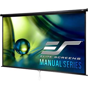 Elite Screens Manual Series, 100-INCH 16:9, Pull Down Manual Projector Screen with AUTO LOCK, Movie Home Theater 8K / 4K Ultra HD 3D Ready, M100UWH, 16:9, Black