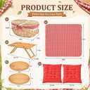 7 Pcs Picnic Set for 4 Folding Picnic Table Large Outdoor Red Plaid Blanket Wicker Basket Pillows & Serving Trays Essentials Date Set Outdoor Accessories Camping Wedding Beach Gift