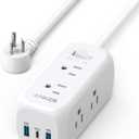 Anker USB C Power Strip Surge Protector(300J), 6 Outlets, 20W Power Delivery, 3-Side Outlet Extender, 5ft Extension Cord, TUV Listed, Ideal for Desk use, Compact for Small Spaces (5 FT, White)