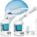 DENFANY Hair Steamer Facial Steamer 2 in 1 Nano Ionic Steam for Deep Hydration, Adjustable Arm, Easy-Clean Wide Mouth Tank, Home & Salon Use